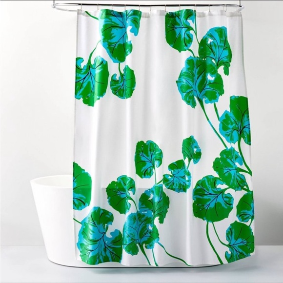 DVF Diane Von Furstenberg Geranium Leaf Green Shower Curtain - DVF for Target - Picture 2 of 3
